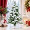 RAHEEV; 2 Ft Snow Flock Artificial Christmas Tree Mini Tabletop Holiday Decor; Category:Christmas Tabletop & Accent Trees; Image:5